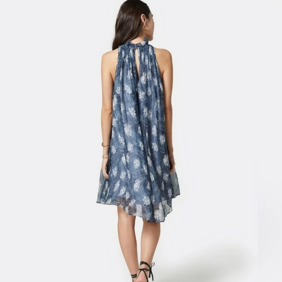 NWT Joie Thelen Baltic Blue sleeveless shift dress floral lace high neck medium - Picture 13 of 14